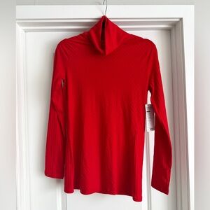 NWT Athleta Red Ribbed Long Sleeve Turtleneck Top